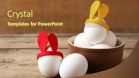  Presentation with decor - Cool new PPT theme with easter-eggs-with-funny-decor backdrop and a tawny brown colored foreground