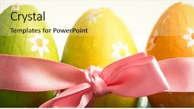  Presentation with pastel pink and gray - Presentation design enhanced with easter eggs wrapped in pink background and a  colored foreground