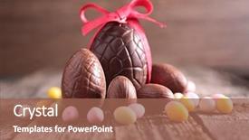  Presentation with easter - Presentation featuring easter eggs background and a coral colored foreground
