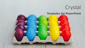  Presentation with multicolor - Amazing presentation design having easter-festive-multicolor-eggs-carton backdrop and a light gray colored foreground