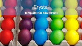  Presentation with multicolor - Colorful PPT theme enhanced with easter-festive-multicolor-eggs-carton backdrop and a teal colored foreground