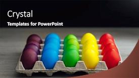  Presentation with festive - Presentation theme consisting of easter-festive-multicolor-eggs-carton background and a black colored foreground