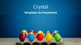  Presentation with multicolor - Audience pleasing slide set consisting of easter-festive-multicolor-eggs-carton backdrop and a ocean colored foreground