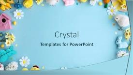  Presentation with frame border - PPT theme featuring easter-frame-border-made-up background and a light blue colored foreground