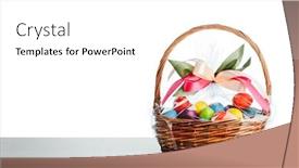  Presentation with easter basket - Amazing slide deck having easter-gift-basket-with-multicolor backdrop and a white colored foreground