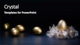  Presentation with easter - Cool new presentation theme with easter golden eggs on black backdrop and a black colored foreground