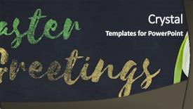  Presentation with animation - Theme consisting of easter greeting against black background background and a dark gray colored foreground