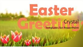  Presentation with crops - Presentation featuring easter greeting against rice crops growing in fields background and a yellow colored foreground