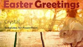  Presentation with tranquil - Amazing presentation theme having easter greeting against tranquil autumn scene in forest backdrop and a yellow colored foreground