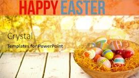  Presentation with tranquil - Beautiful slide set featuring easter greeting against tranquil autumn scene in forest backdrop and a yellow colored foreground