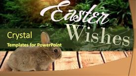  Presentation with plants growing - Presentation theme enhanced with easter greeting against trees and plants growing in forest background and a tawny brown colored foreground