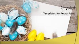  Presentation with greeting card - Audience pleasing PPT layouts consisting of easter greeting card with blue backdrop and a light gray colored foreground