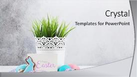  Presentation with gingerbread house decorated colorful candies - Colorful presentation design enhanced with easter greeting card with colorful backdrop and a sky blue colored foreground