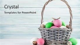  Presentation with greeting card - Colorful presentation theme enhanced with easter greeting card with colorful backdrop and a sky blue colored foreground