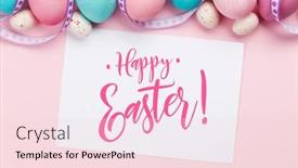  Presentation with greetings - Slides having easter-greeting-card-with-colorful background and a lemonade colored foreground