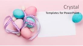  Presentation with greeting card - Audience pleasing theme consisting of easter-greeting-card-with-colorful backdrop and a lemonade colored foreground