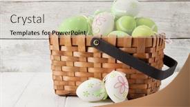  Presentation with easter basket - Theme enhanced with easter-greeting-card-with-colorful background and a lemonade colored foreground