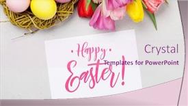  Presentation with easter - Presentation theme having easter-greeting-card-with-easter background and a lemonade colored foreground
