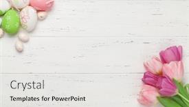  Presentation with easter - PPT theme having easter-greeting-card-with-easter background and a white colored foreground