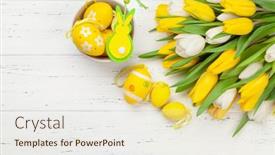  Presentation with greeting card - Amazing presentation design having easter-greeting-card-with-easter backdrop and a sky blue colored foreground