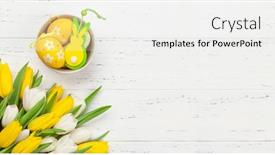  Presentation with greeting card - Slide deck with easter-greeting-card-with-easter background and a white colored foreground