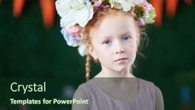  Presentation with easter season - Presentation consisting of easter-holiday-close-up-portrait background and a forest green colored foreground