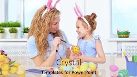  Presentation with happy birthday frame holiday - Presentation theme with easter-holiday-happy-mother background and a coral colored foreground