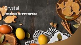  Presentation with dark space - PPT theme featuring easter-holiday-still-life background and a dark gray colored foreground