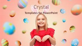  Presentation with living coral - Slide deck featuring easter-holidays-and-childhood-concept background and a lemonade colored foreground