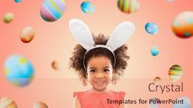  Presentation with living coral - Beautiful theme featuring easter-holidays-and-childhood-concept backdrop and a coral colored foreground