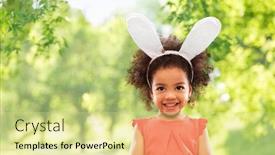  Presentation with happy holidays - PPT layouts having easter-holidays-and-childhood-concept background and a soft green colored foreground