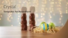  Presentation with holidays - PPT theme with easter-holidays-and-object-concept background and a soft green colored foreground