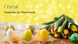  Presentation with tulip - PPT theme having easter-holidays-tradition-and-object background and a yellow colored foreground