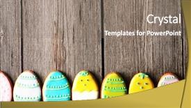  Presentation with gingerbread - PPT theme enhanced with easter homemade gingerbread cookie over wooden table background and a gray colored foreground