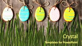  Presentation with gingerbread - Presentation enhanced with easter homemade gingerbread cookie over wooden table background and a tawny brown colored foreground