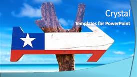  Presentation with chile - Beautiful PPT layouts featuring easter island - chile flag wooden sign backdrop and a teal colored foreground