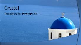  Presentation with santorini - Cool new theme with easter island - santorini church firostefani backdrop and a  colored foreground