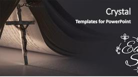  Presentation with open bible - Presentation design with easter message against crucifix propping background and a dark gray colored foreground