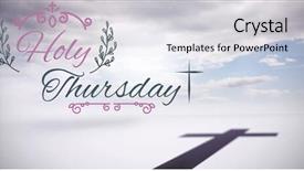  Presentation with crucifix - PPT theme enhanced with easter message against crucifix on the horizon background and a sky blue colored foreground