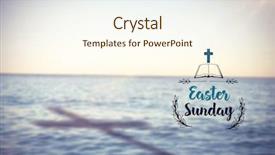  Presentation with easter church - PPT theme having easter message against sea background and a cream colored foreground