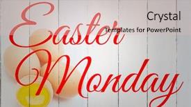  Presentation with eggs egg carton egg box - Slide deck with easter monday against three eggs background and a  colored foreground