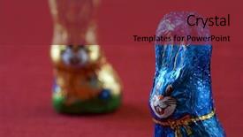  Presentation with chocolate - Slide deck with easter-rabbits-of-chocolate-soft background and a tawny brown colored foreground