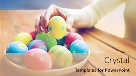  Presentation with religious - Theme having easter-religious-holidays-and-people background and a coral colored foreground