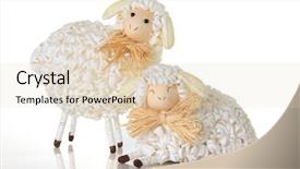  Presentation with counting sheep - Cool new slide set with easter sheep studio isolated backdrop and a lemonade colored foreground