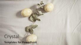  Presentation with neutral colors - Slide deck having easter-spring-still-life background and a light gray colored foreground