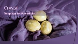  Presentation with neutral colors - Beautiful slides featuring easter-spring-still-life backdrop and a violet colored foreground