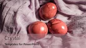  Presentation with neutral colors - Theme with easter-spring-still-life background and a coral colored foreground