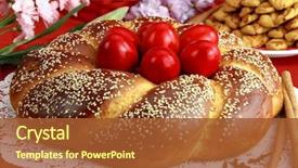  Presentation with easter - Amazing slide deck having easter sweet bread with red backdrop and a red colored foreground