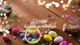  Presentation with confectionery - Slide deck having easter-sweets-and-confectionery-concept background and a red colored foreground