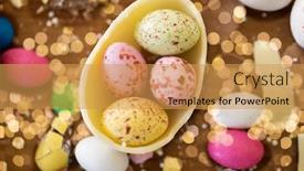  Presentation with confectionery - Presentation theme with easter-sweets-and-confectionery-concept background and a yellow colored foreground